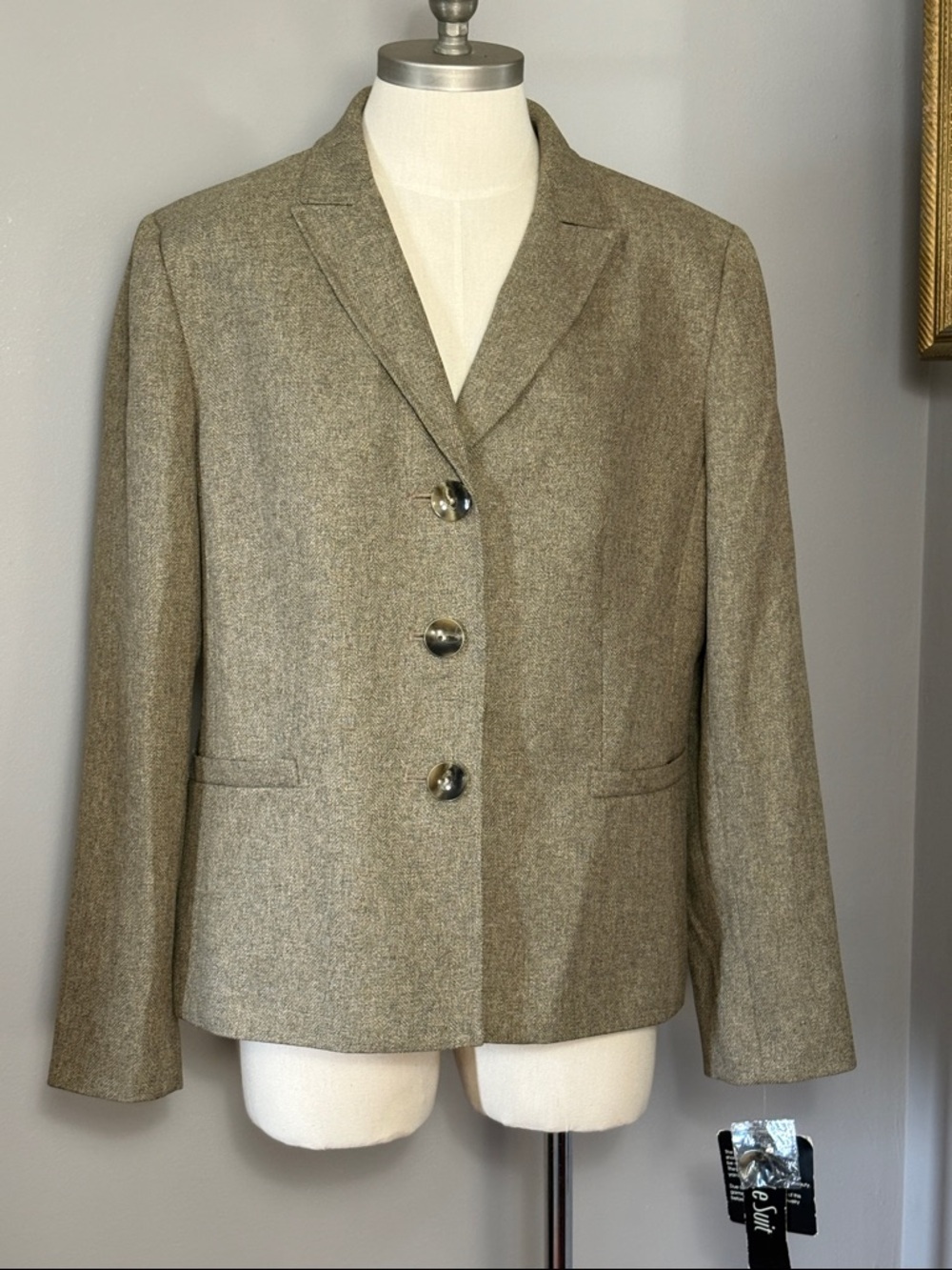 LAST CHANCE NEW Le Suit VINTAGE Size 16 Taupe Tailored Blazer Jacket NWT